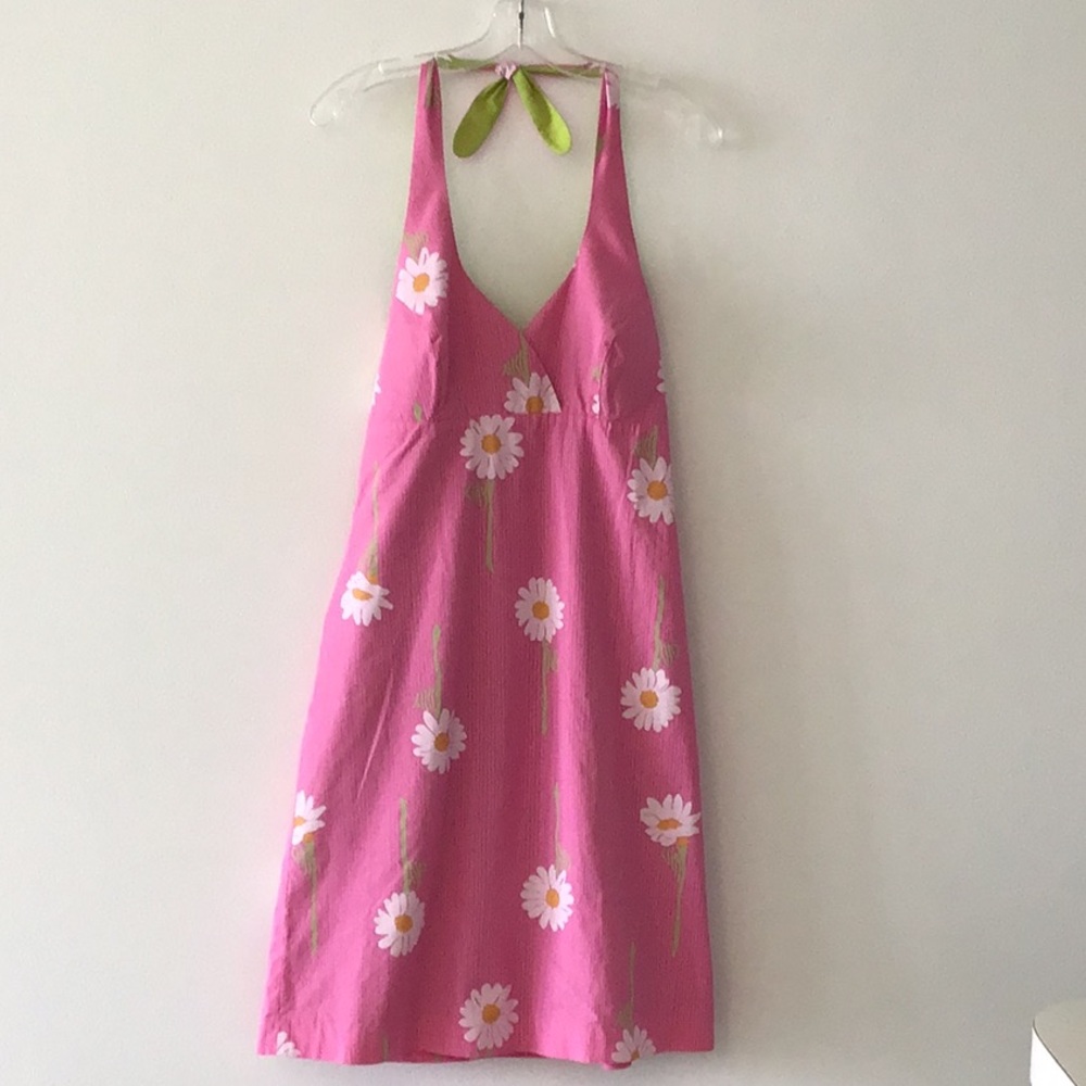 Lilly Pulitzer Pink Backless Dress with Floral Design